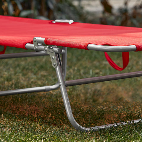 SoBuy OGS48-R Espreguiçadeira dobrável com encosto reclinável e guarda-sol