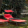 Espreguiçadeira dobrável pré-venda-SoBuy OGS48-Rx2 com encosto reclinável e guarda-sol