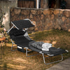 Pré-venda-SoBuy OGS48-SCH Espreguiçadeira com encosto reclinável e guarda-sol