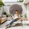SoBuy OGS62-MI Columpio Jardin Exterior Silla Mecedora Beige