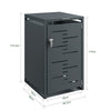SoBuy OGS63-DG Cobertizo de Basura Puerta cerrable Gris Oscuro 69x80x116 cm