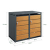 SoBuy OGS64-N Armario para cubos de reciclaje con efecto madera Gris Oscuro 134x80x116 cm