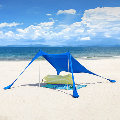 SoBuy OZT01-DB Tienda de Playa Lycra Azul oscuro