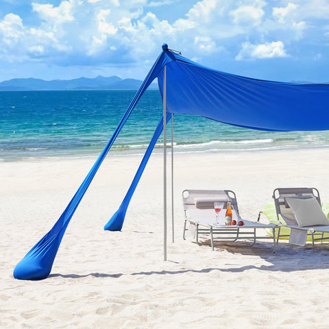 SoBuy OZT02-DB Tienda Carpas para Playa con Anclas de Bolsa 400 x 400 x 200 cm