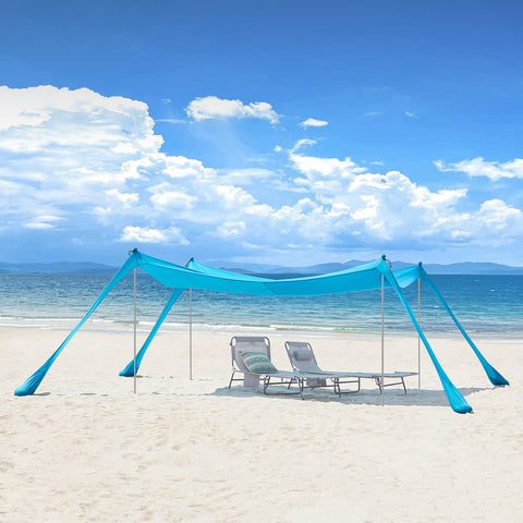 SoBuy OZT02-HB Tienda Carpas para Playa con Anclas de Bolsa 400 x 400 x 200 cm