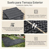 SoBuy SDA14-HG Suelo para Terraza Exterior 15 Piezas Gris 30.5x30.5x2 cm