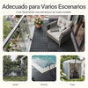 SoBuy SDA14-HG Suelo para Terraza Exterior 15 Piezas Gris 30.5x30.5x2 cm