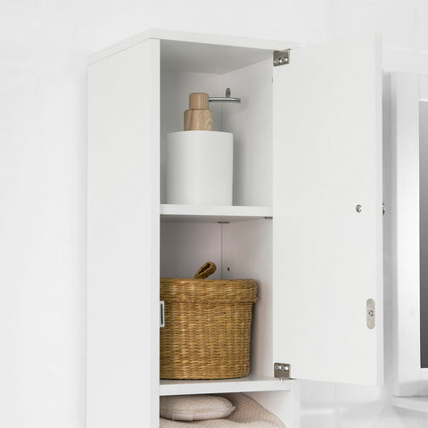 Pré-venda-SoBuy BZR34-W Armário de coluna para banheiro com 2 portas e 1 gaveta branco