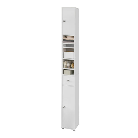 Pré-venda-SoBuy BZR34-W Armário de coluna para banheiro com 2 portas e 1 gaveta branco