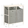 Cesto de lavanderia SoBuy BZR57-W com 2 compartimentos cinza