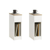 Pré-venda-SoBuy FBT111-WNx2 Conjunto de 2 mesas de cabeceira com 1 gaveta branca e madeira