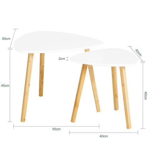 Conjunto de mesa de centro SoBuy FBT74-W x 2 branco