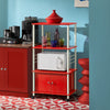 SoBuy FRG12-R Carrito de Cocina con Ruedas con 3 Estantes y 2 Puertas Rojo