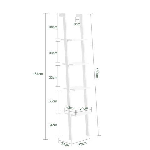 SoBuy FRG15-W Estanterías de Pared con 4 estantes Blanco