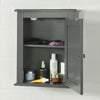 SoBuy FRG203-DGS armário de banheiro suspenso de parede com porta cinza