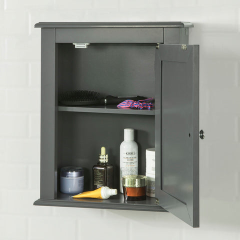 Pré-venda-SoBuy FRG203-DG Armário de banheiro suspenso para parede com porta cinza