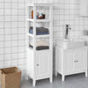 Armário de banheiro SoBuy FRG205-W 3 prateleiras e 1 porta branco
