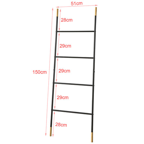 SoBuy FRG264-SCH Toallero Escalera con 4 Barras Negro