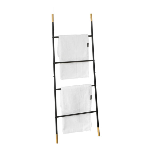 SoBuy FRG264-SCH Toallero Escalera con 4 Barras Negro