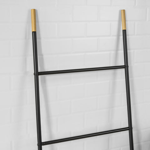 SoBuy FRG264-SCH Toallero Escalera con 4 Barras Negro