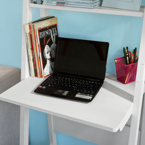 SoBuy FRG60-W Mesa de ordenador con estante integrado Blanco