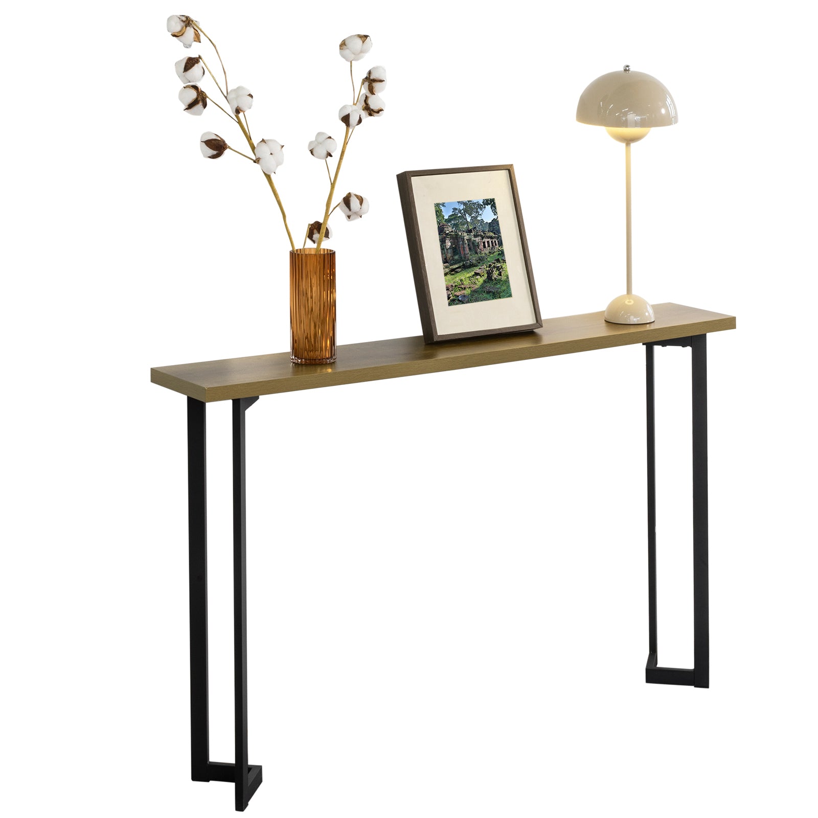 SoBuy FSB50-PF Mesa De Consola Estrecha Estilo Industrial: 120x20x75cm, Tablero De Partículas Y Patas De Metal, Ideal Para Pasillos O Recibidores (Carga 50kg)