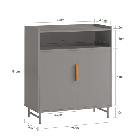 SoBuy FSB73-HG Mueble Entrada Recibidor Aparador Cocina con 2 Puertas y 1 Estante