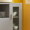 SoBuy FSB82-HG Aparador de Cozinha com 3 Portas e 1 Compartimento Aberto Cinza 80 x 35 x 75 cm