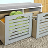 Banco SoBuy FSR23-HGShoe com almofadas acolchoadas e 3 caixas cinza