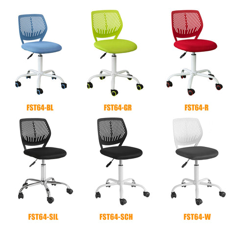 SoBuy FST64-W Cadeira de Escritório Ajustável Altura 77-89 cm