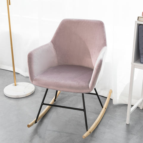 Cadeira de balanço de tecido de veludo SoBuy FST68-P