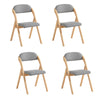 SoBuy FST92-Nx4 Lote de 4 cadeiras dobráveis ​​de madeira com assento e encosto