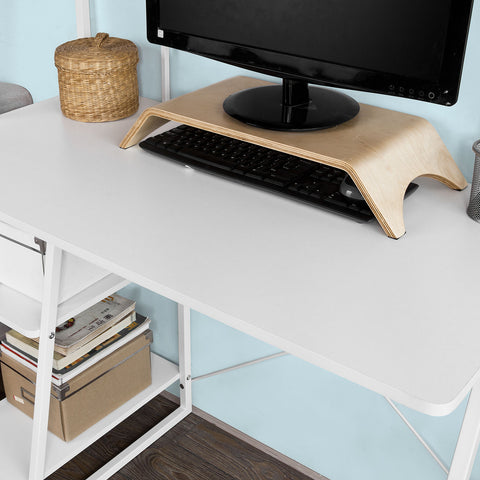 SoBuy FWT29-W Mesa de escritorio con tres estantes
