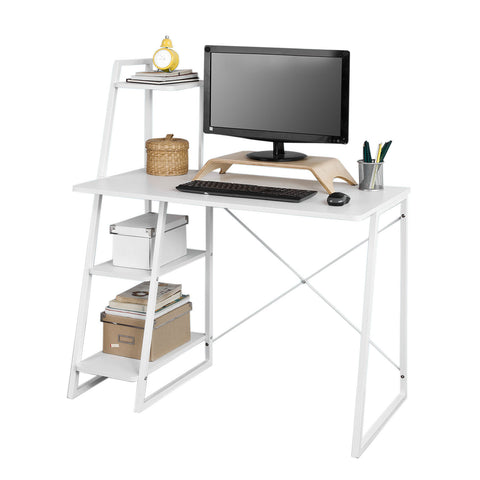 SoBuy FWT29-W Mesa de escritorio con tres estantes