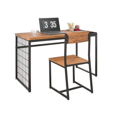 SoBuy FWT60-N Set Mesa de escritorio x 1 + Silla x 1  Mesa con 2 Estantes