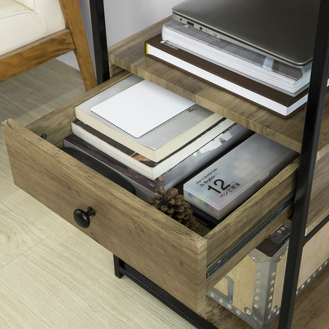 SoBuy FWT61-N Mesa de escritorio con 1 cajón y 4 Estantes