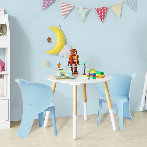 SoBuy KMB12-Bx2 Set de 2 Silla Infantil con diseño de Elefante Azul