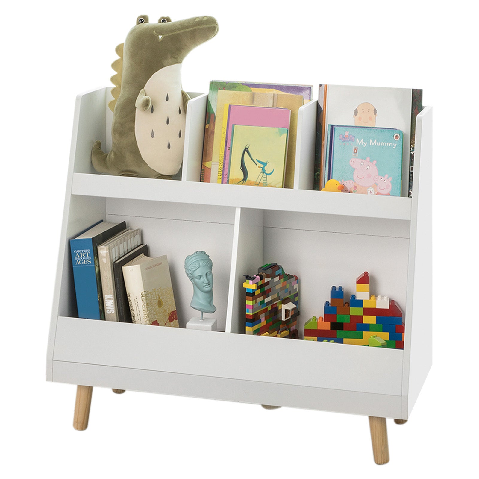 Librería Infantil para niños con 3 estanterías y 1 cajón Estantería  estándar Infantil H70cm KMB17-HG SoBuy ES