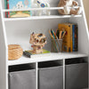 SoBuy KMB34-W Librería Infantil con compartimentos de almacenamiento y 3 cestas