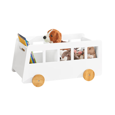 Caixa de armazenamento de brinquedos SoBuy KMB41-W com rodas